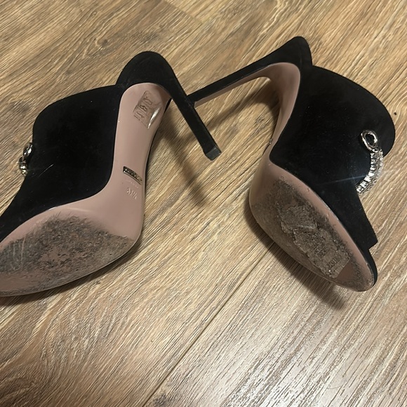 Gucci black suede mules with crystals size 37 1/2 - Picture 2 of 4